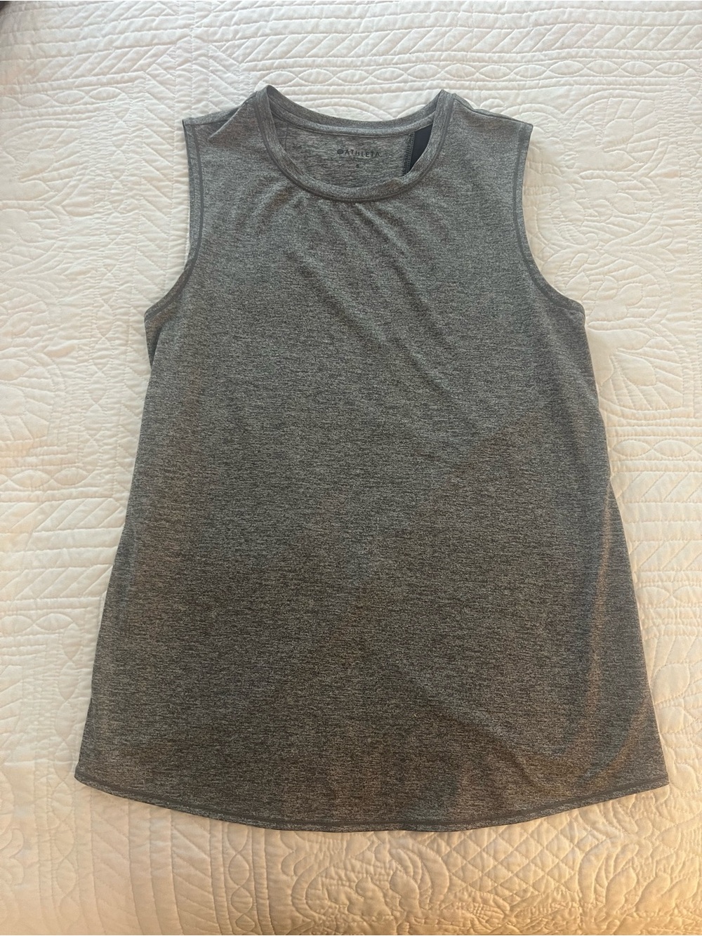Athleta Gray Heathered Athletic Tank Top